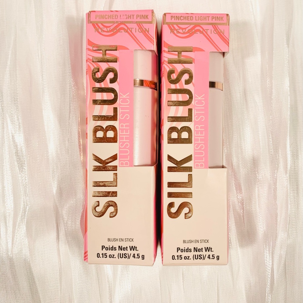 Revolution Skin Silk Marble Blush Stick Cream To Powder Pinched Light Pink 2 Pc.